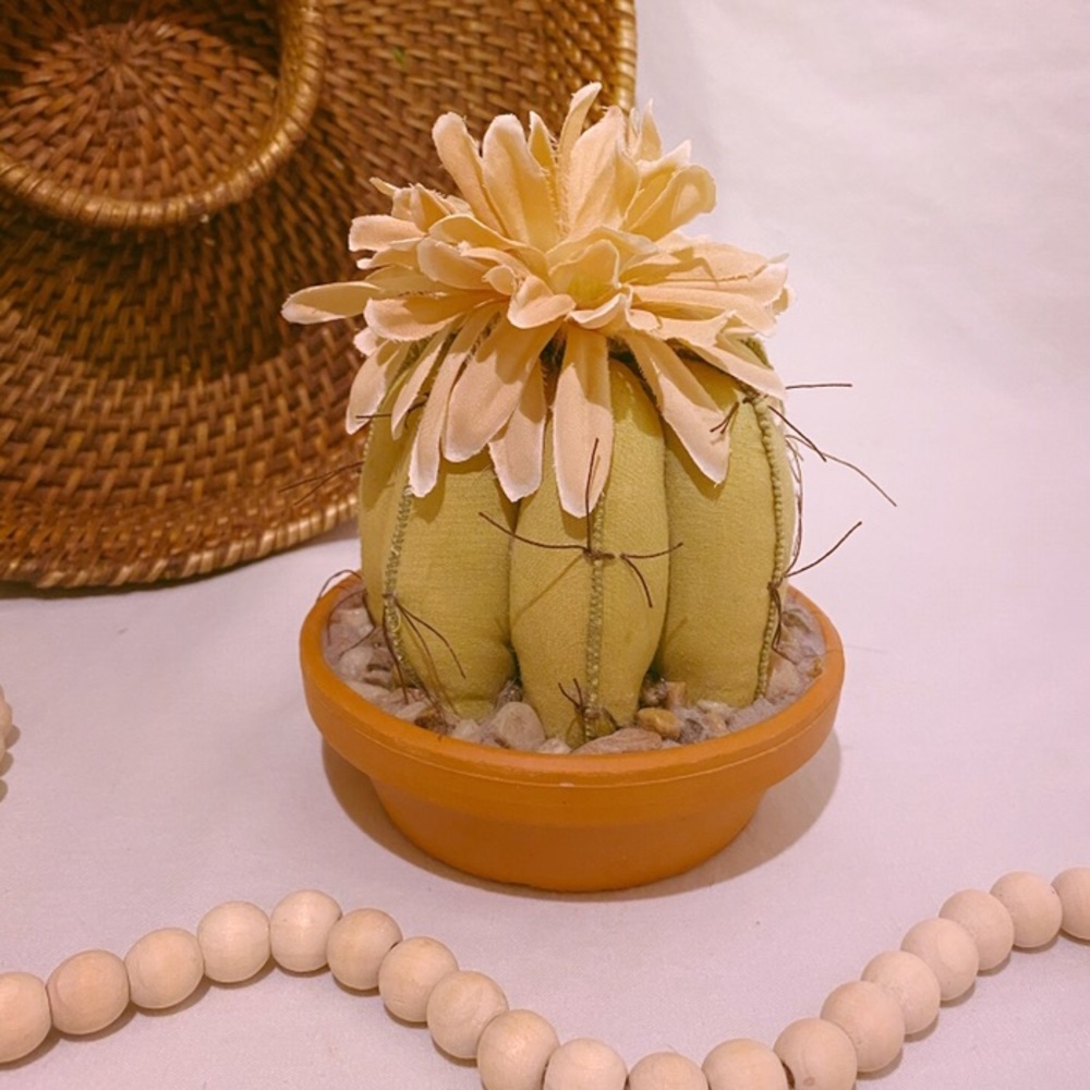 Fabric Potted Cactus Blossom